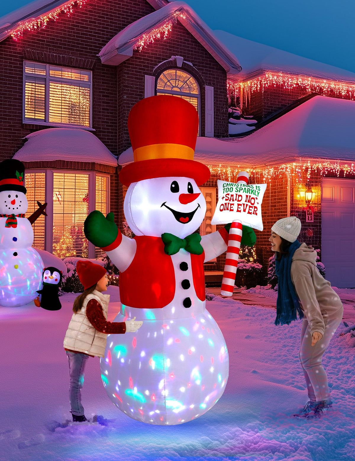 Snowman with Sign Inflatable