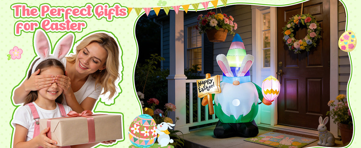 Easter Rabbit Gnome Inflatable