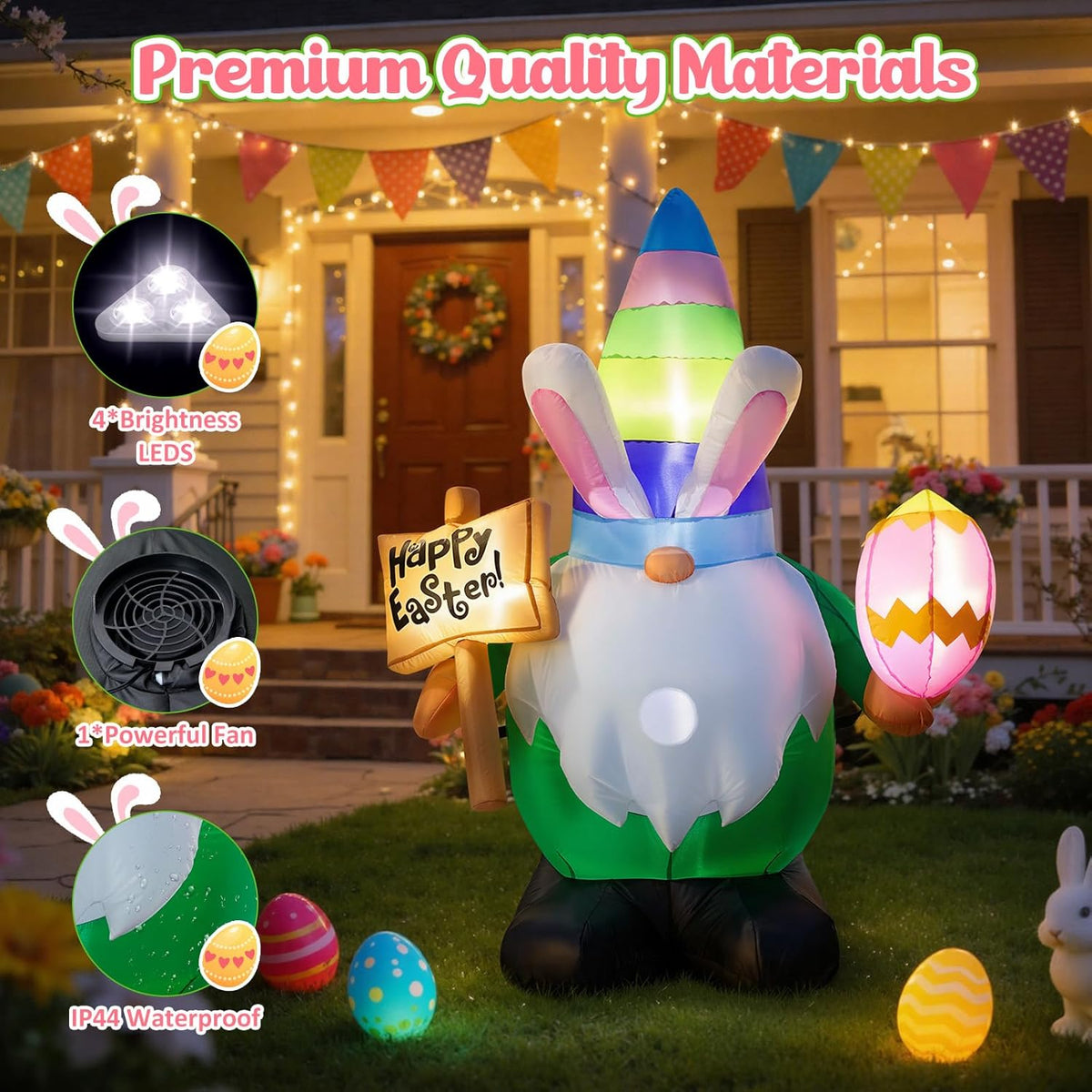Easter Rabbit Gnome Inflatable