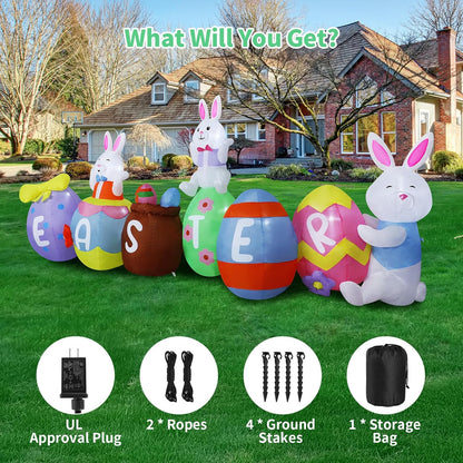 Easter Bunny & Eggs Inflatable