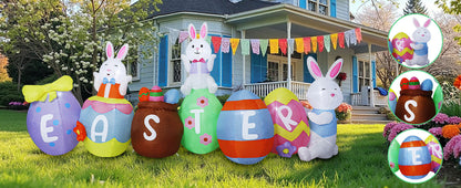 Easter Bunny & Eggs Inflatable