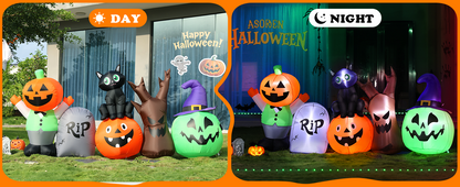 Pumpkin & Black Cat Inflatable