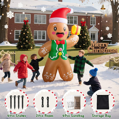 Gingerbread Man with Gift Inflatable