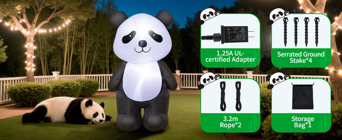 Holiday Panda Inflatable