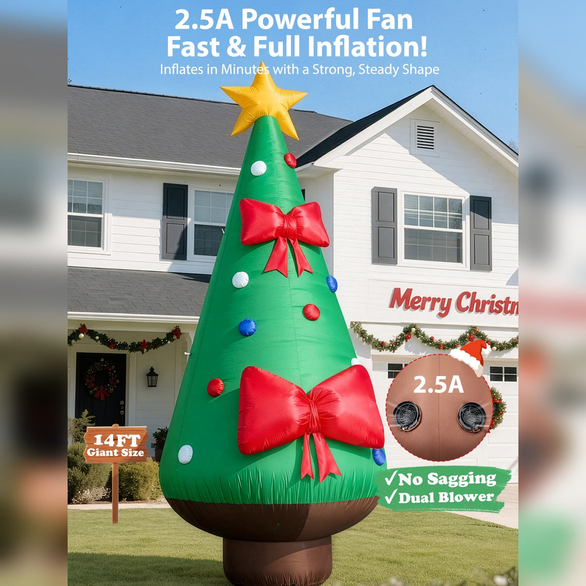 Giant Christmas Tree with Bow Inflatable