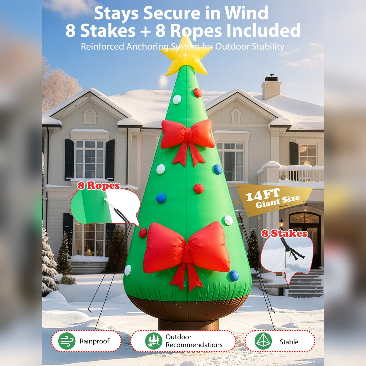 Giant Christmas Tree with Bow Inflatable