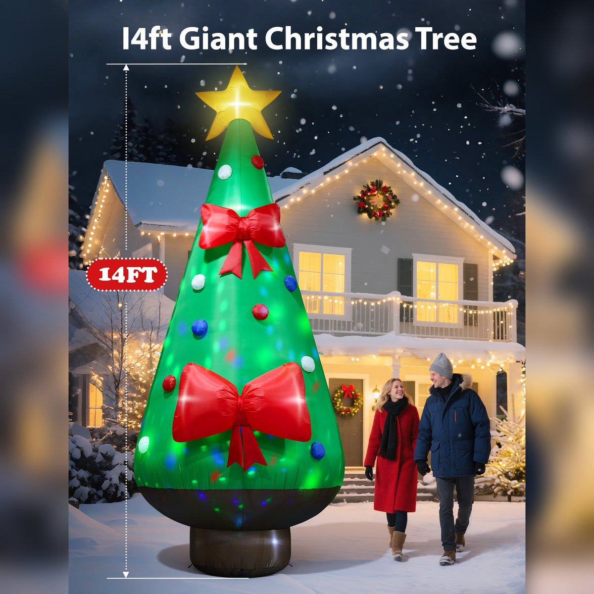 Giant Christmas Tree with Bow Inflatable