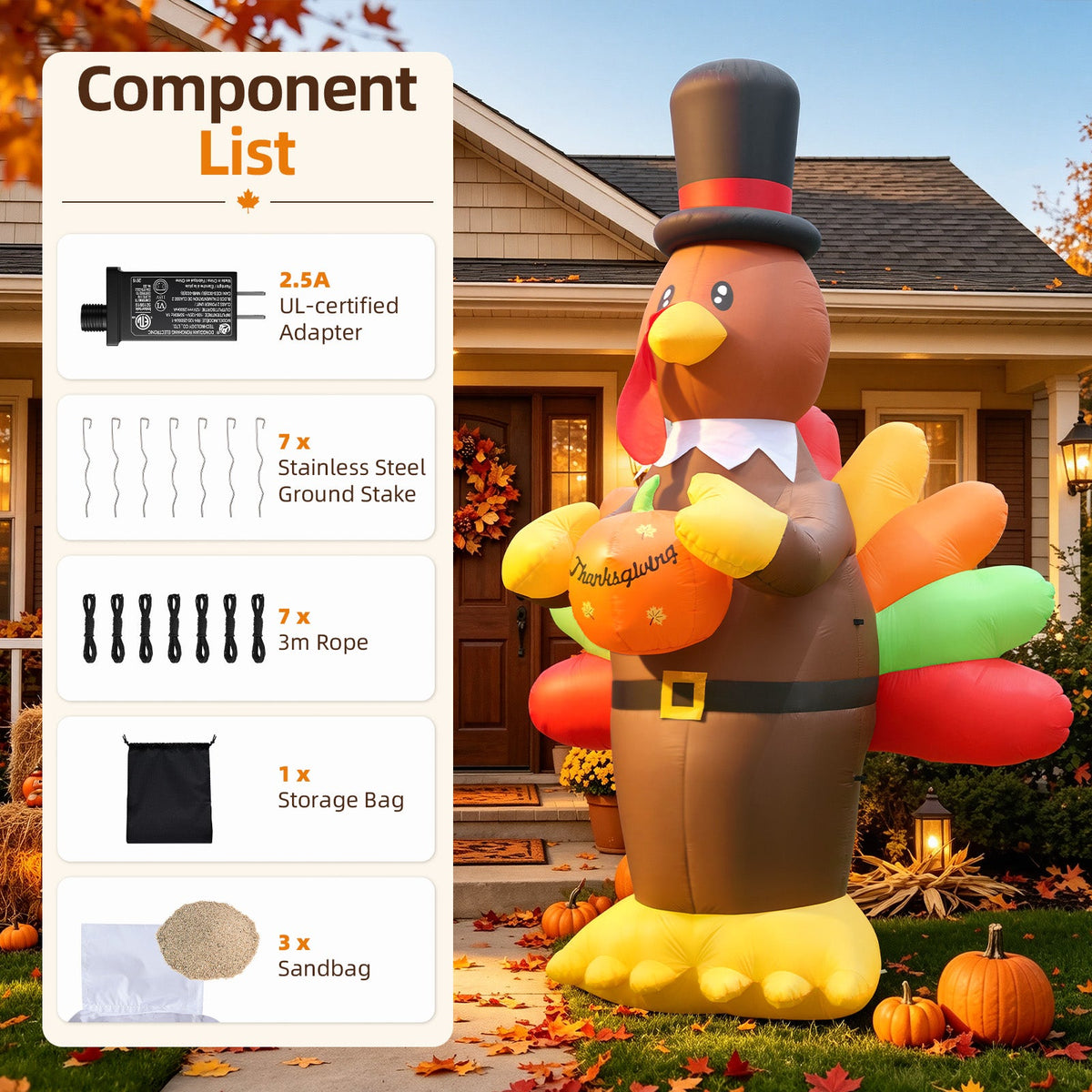 Giant Pilgrim Turkey Inflatable