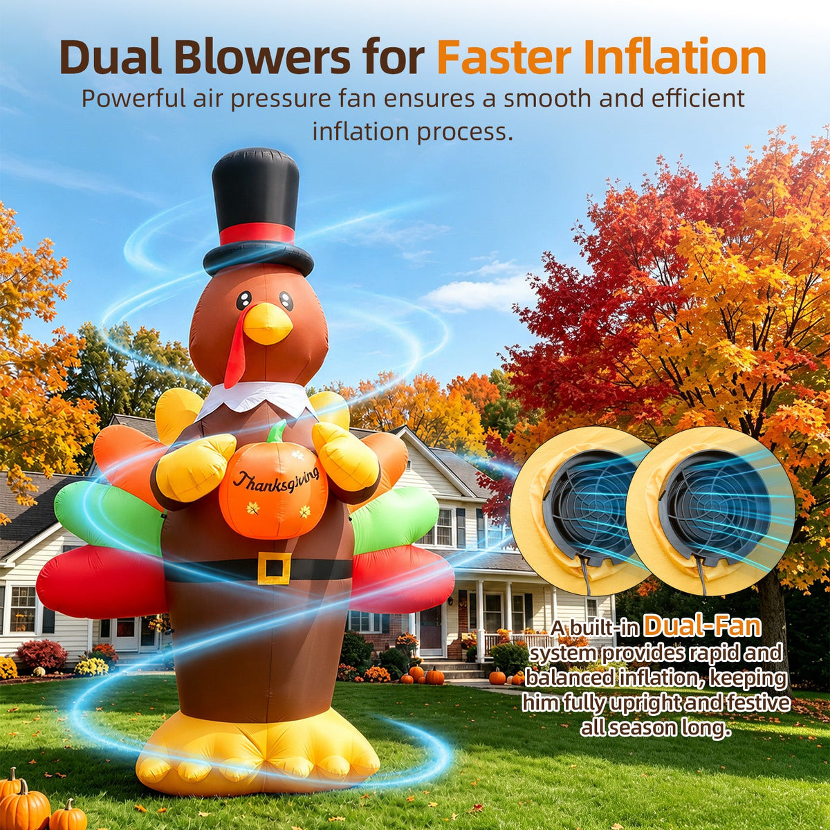 Giant Pilgrim Turkey Inflatable