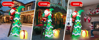 Christmas Tree with Climbing Santa Inflatable