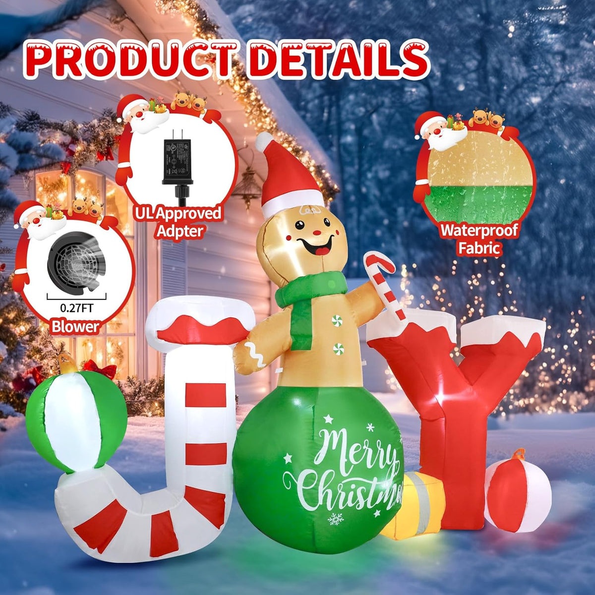 JOY Gingerbread Man Inflatable