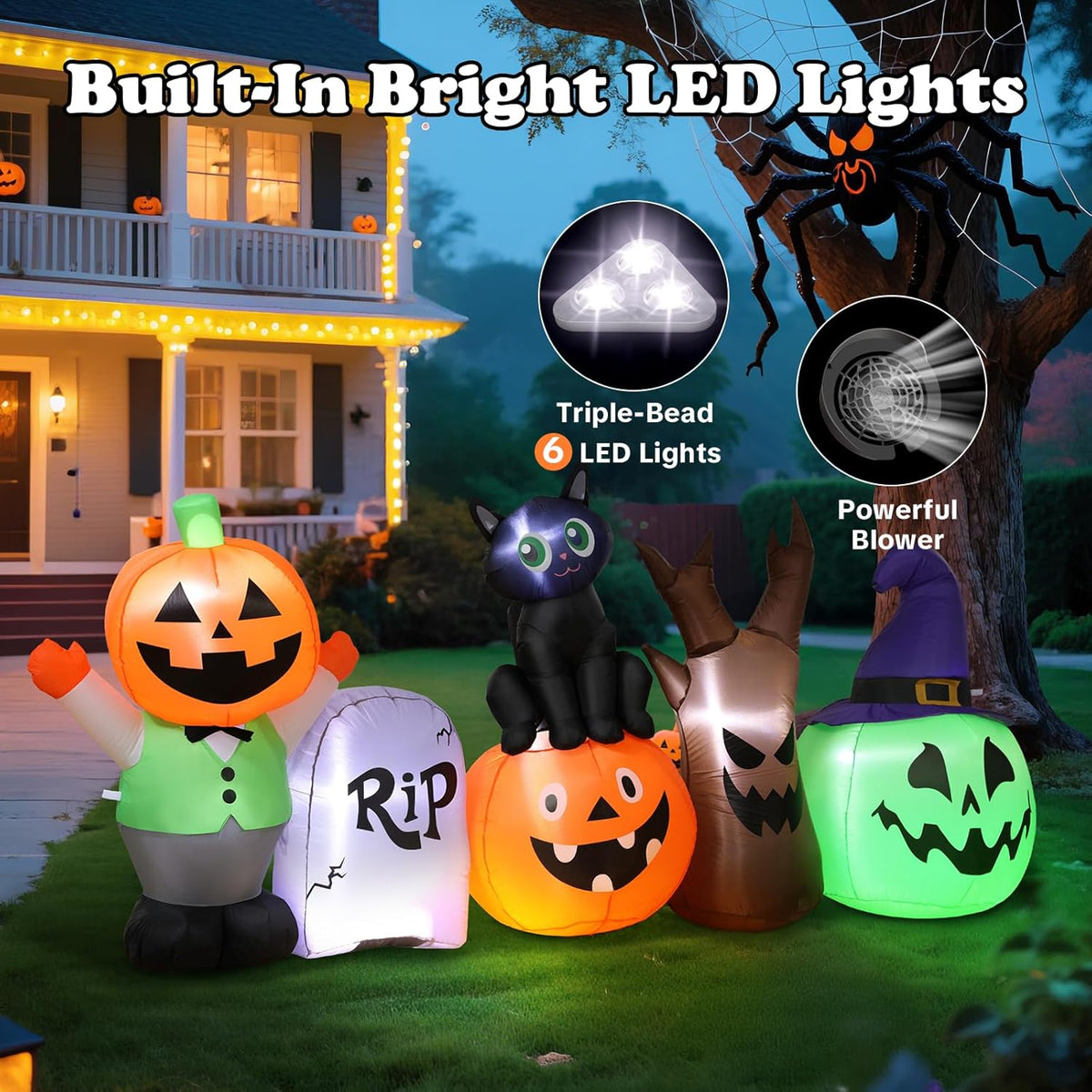Pumpkin & Black Cat Inflatable