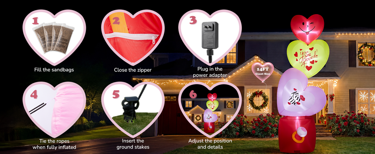 Giant Hearts & Ring Box Inflatable