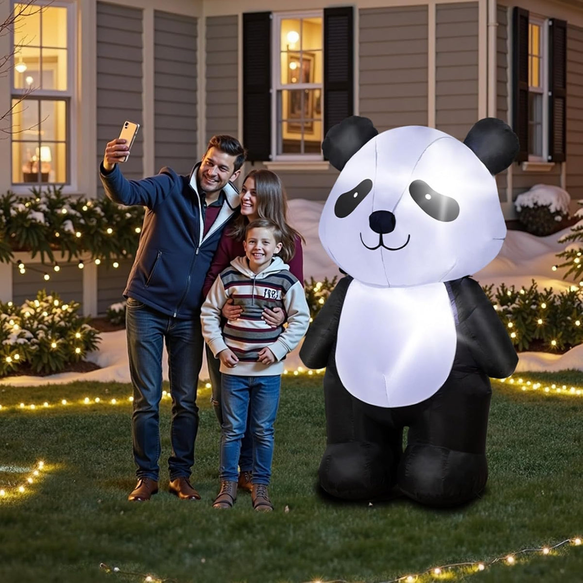 Holiday Panda Inflatable