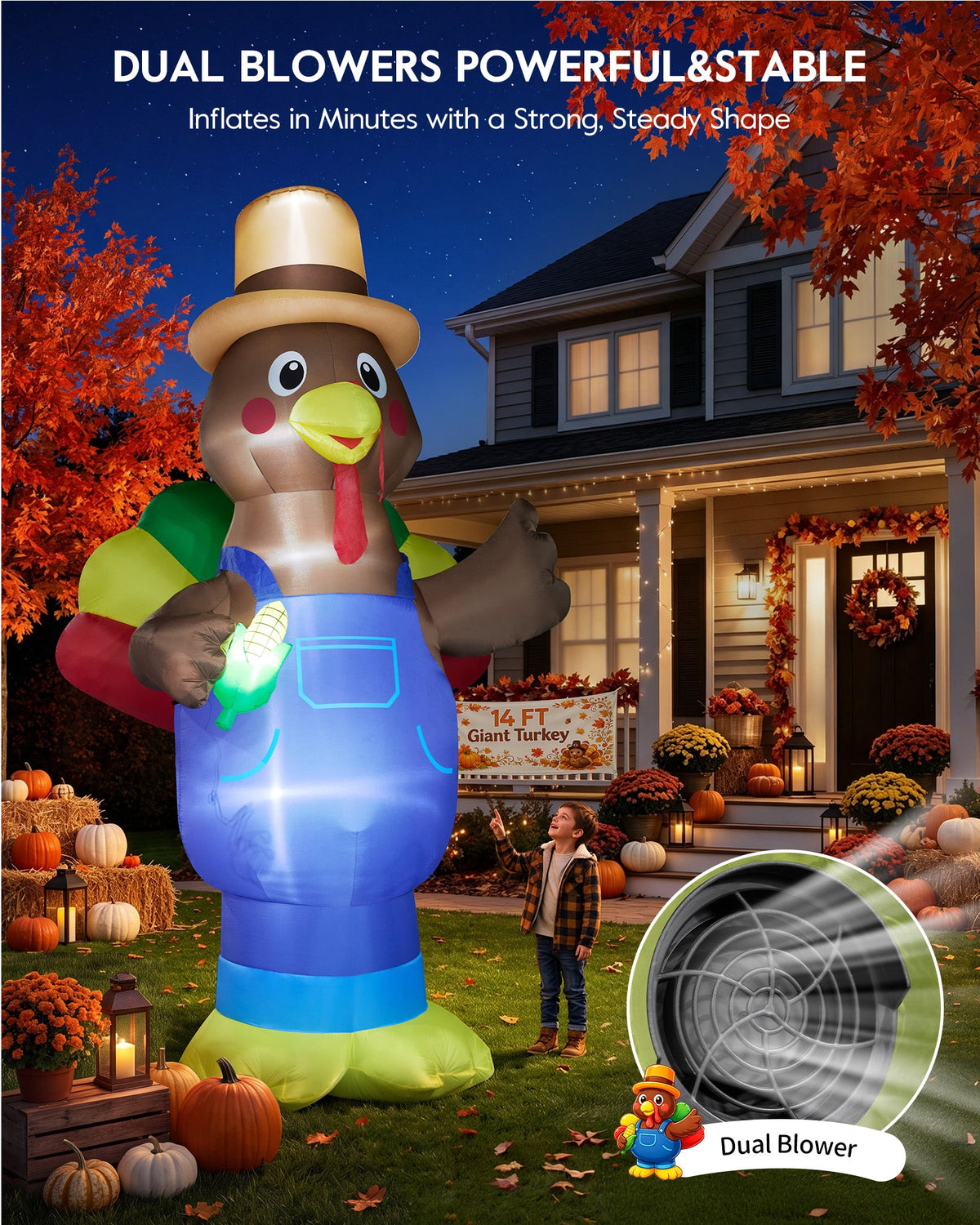 Giant Farmer Turkey Inflatable
