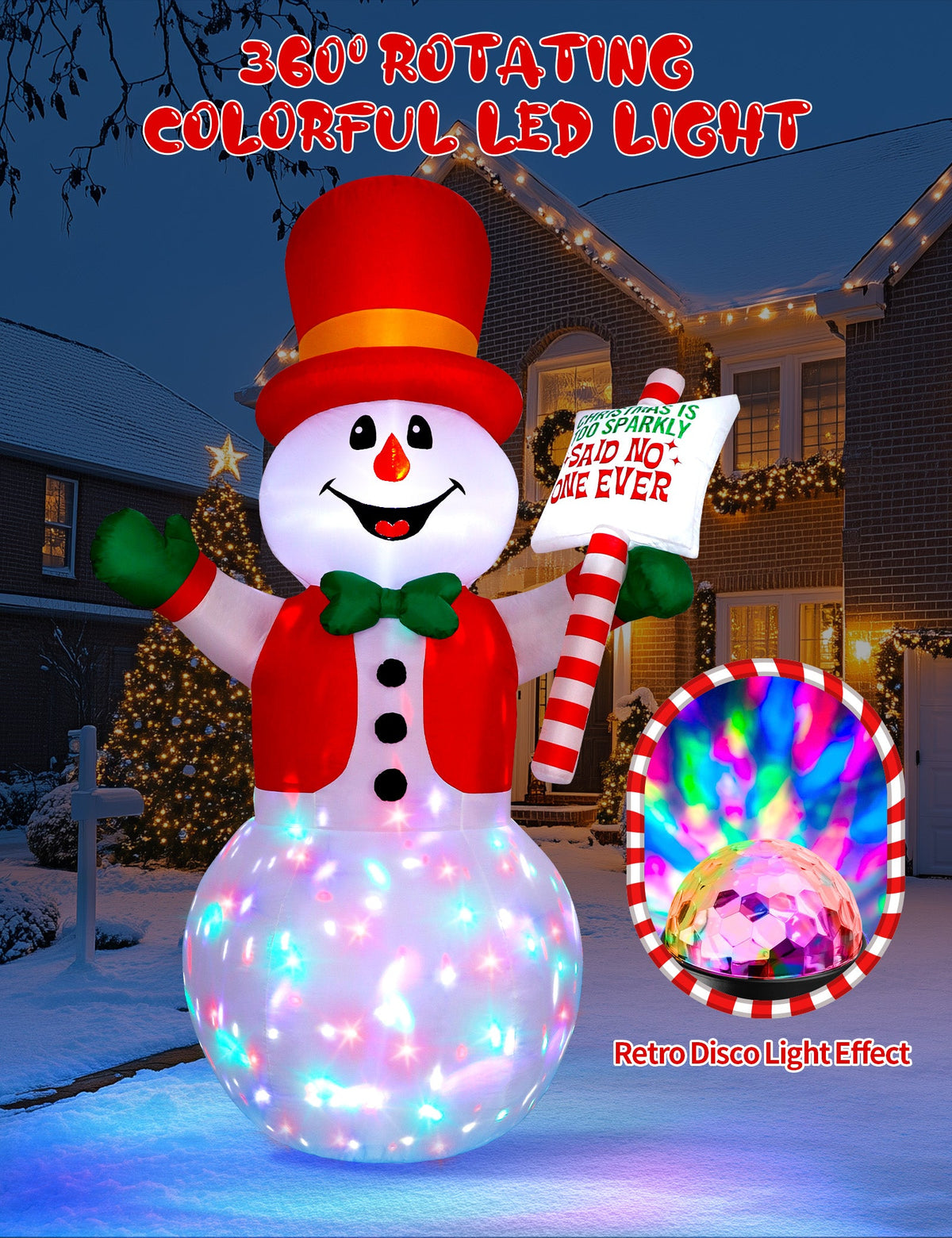 Snowman with Sign Inflatable