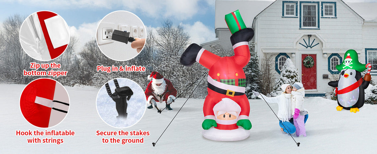 Handstand Santa Inflatable