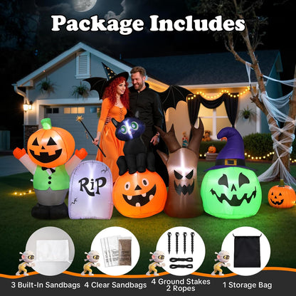 Pumpkin & Black Cat Inflatable