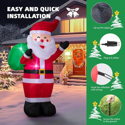 Classic Santa with Gift Sack Inflatable