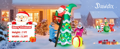Christmas Tree with Climbing Santa Inflatable