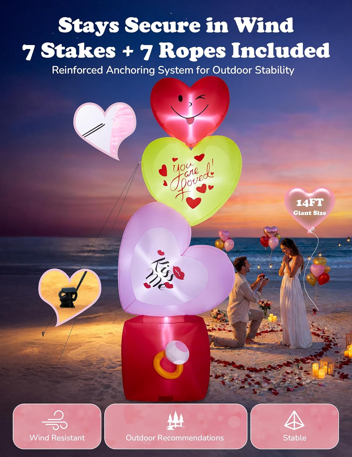 Giant Hearts & Ring Box Inflatable