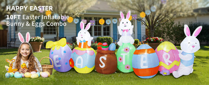 Easter Bunny & Eggs Inflatable