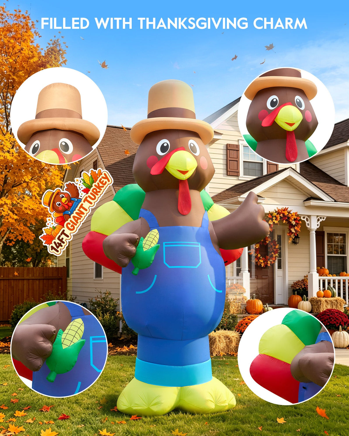 Giant Farmer Turkey Inflatable