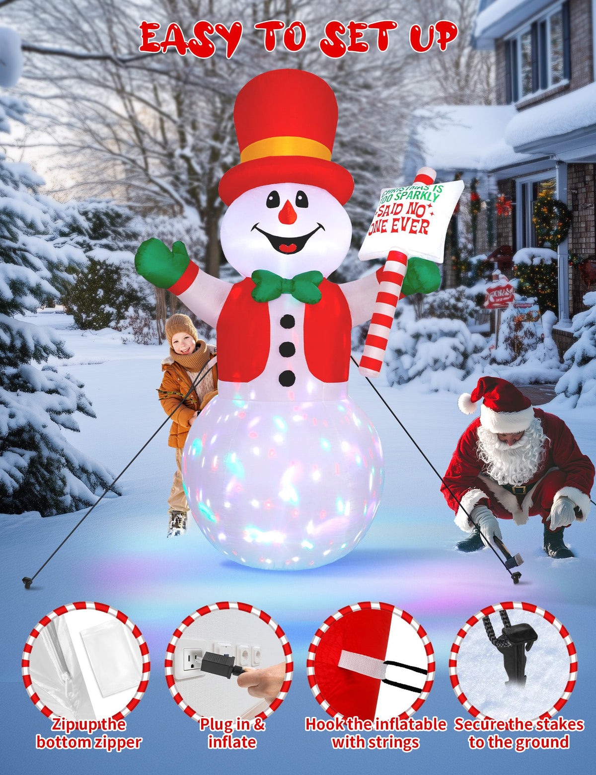 Snowman with Sign Inflatable