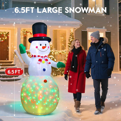 Waving Snowman RGB LED Inflatable