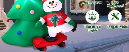 Christmas Tree with Scooter Snowman Inflatable