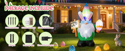 Easter Rabbit Gnome Inflatable