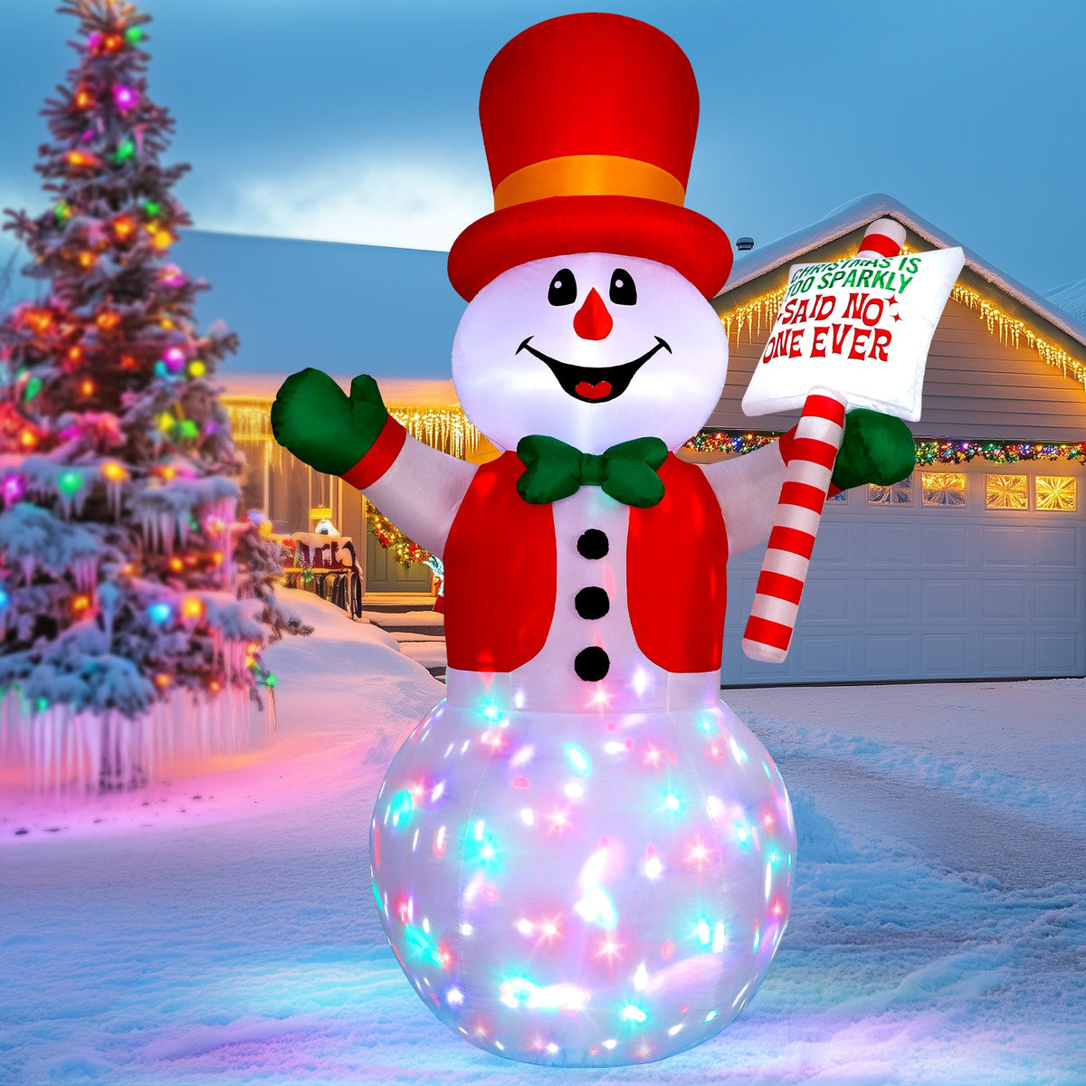 Snowman with Sign Inflatable