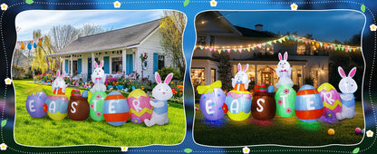 Easter Bunny & Eggs Inflatable