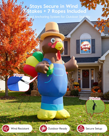 Giant Farmer Turkey Inflatable