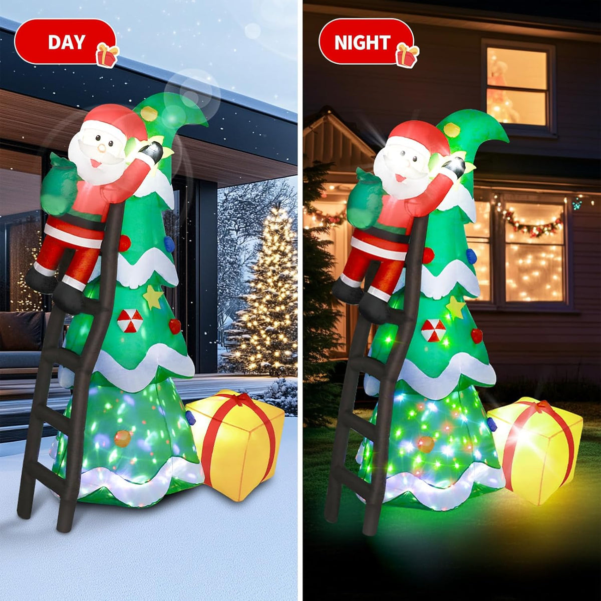 Christmas Tree with Climbing Santa Inflatable