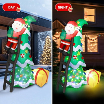 Christmas Tree with Climbing Santa Inflatable