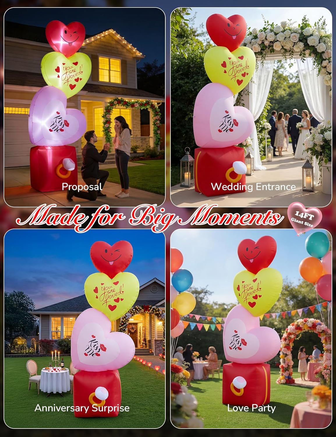 Giant Hearts & Ring Box Inflatable