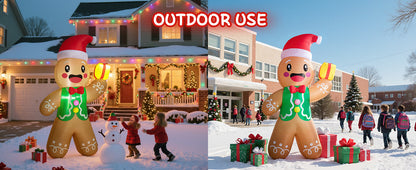 Gingerbread Man with Gift Inflatable