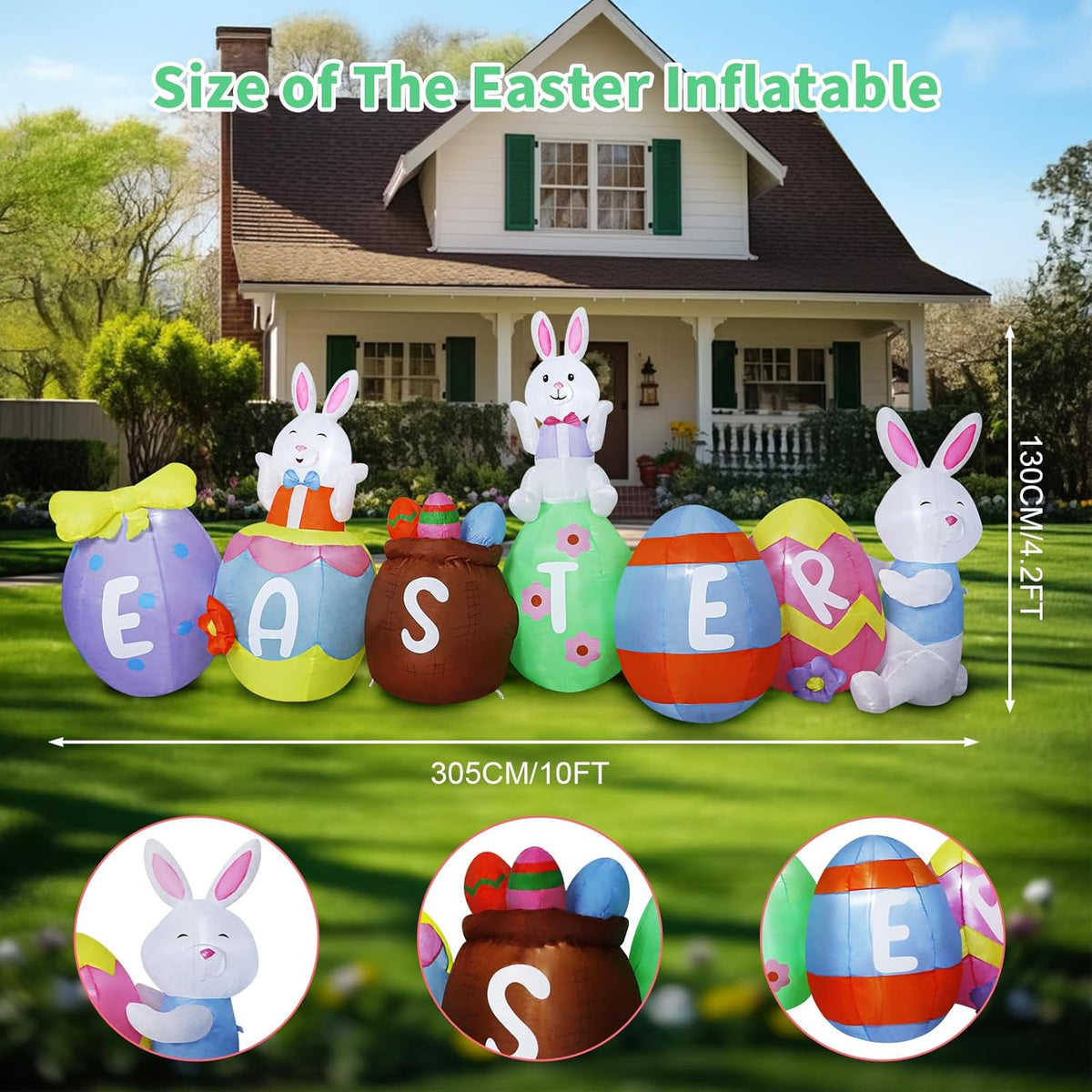 Easter Bunny & Eggs Inflatable