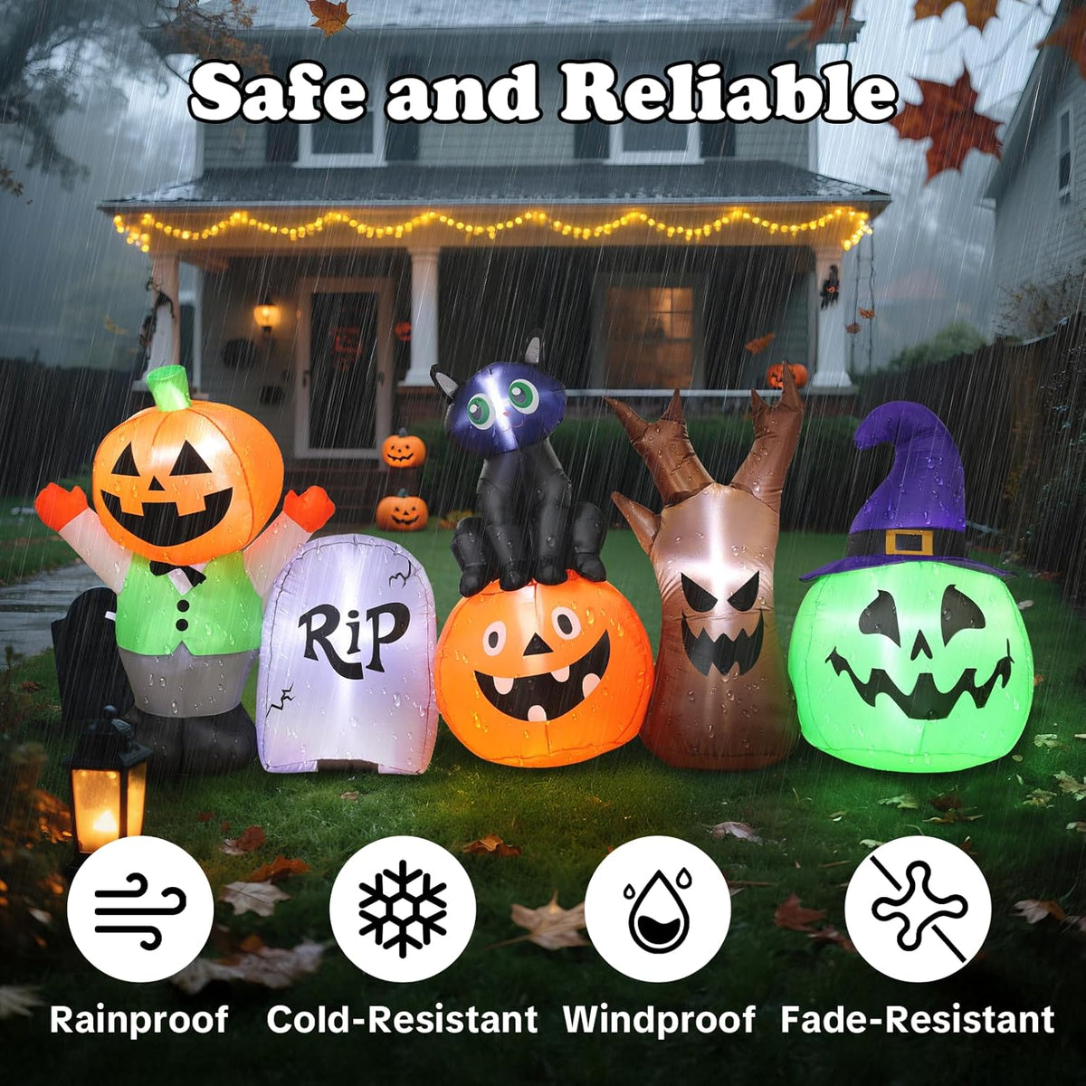 Pumpkin & Black Cat Inflatable