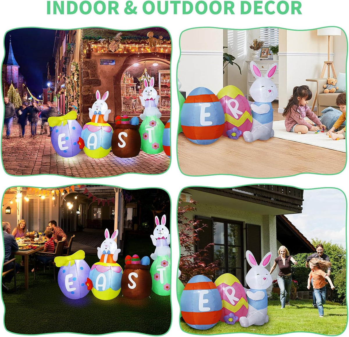 Easter Bunny & Eggs Inflatable