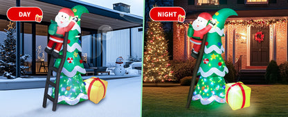 Christmas Tree with Climbing Santa Inflatable