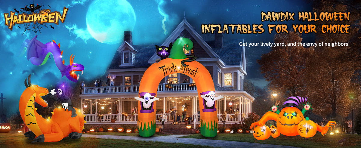 Halloween Ghost & Cat Archway Inflatable