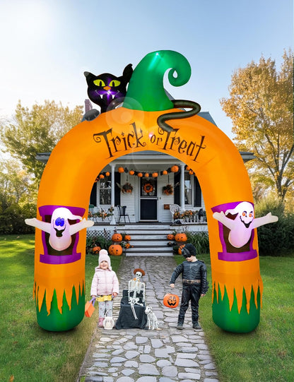 Halloween Ghost & Cat Archway Inflatable