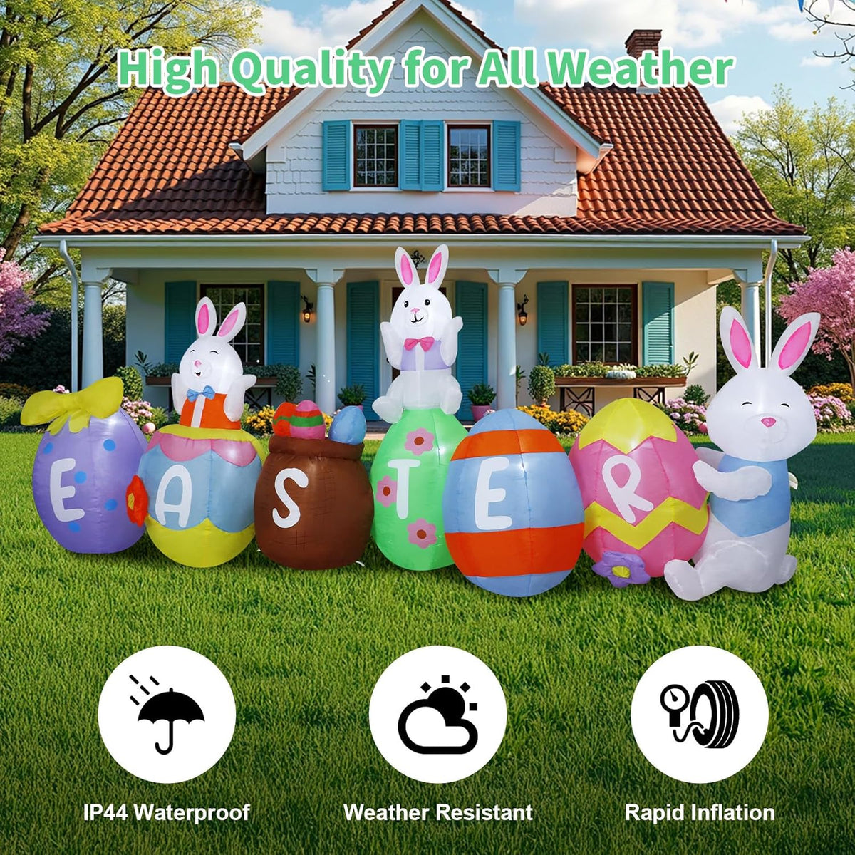 Easter Bunny & Eggs Inflatable