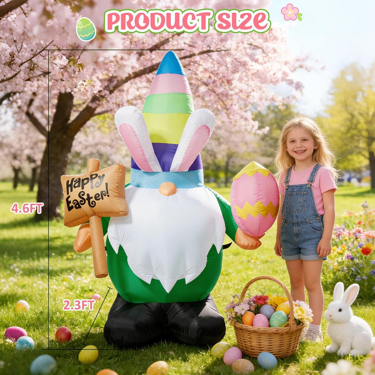 Easter Rabbit Gnome Inflatable