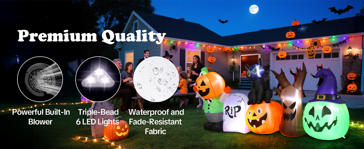 Pumpkin & Black Cat Inflatable