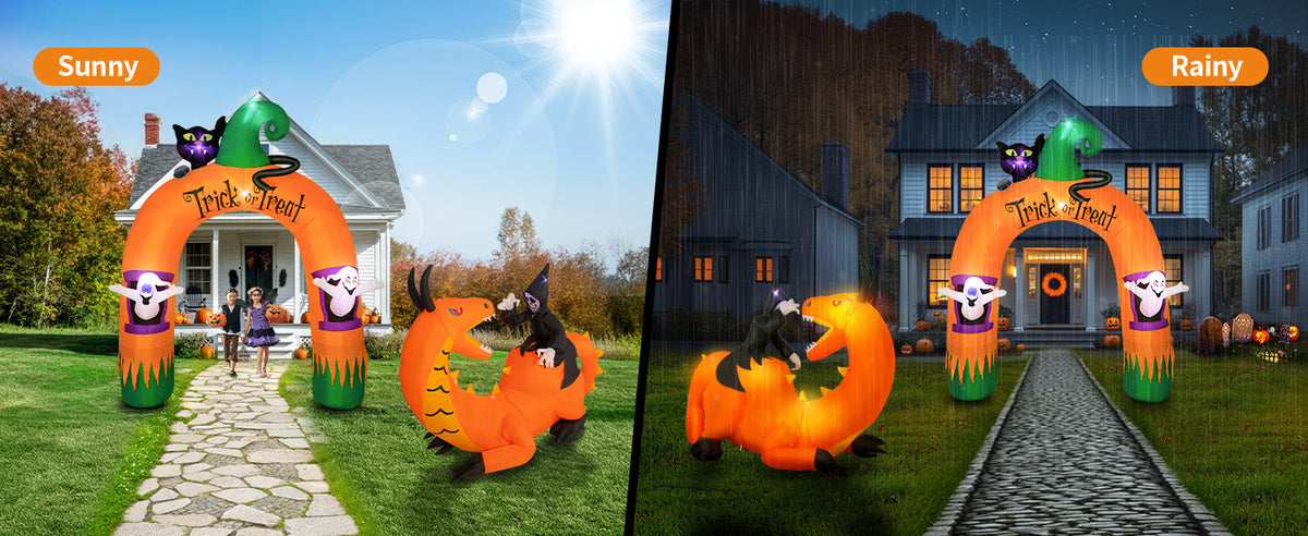Halloween Ghost & Cat Archway Inflatable