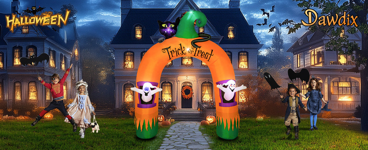 Halloween Ghost & Cat Archway Inflatable
