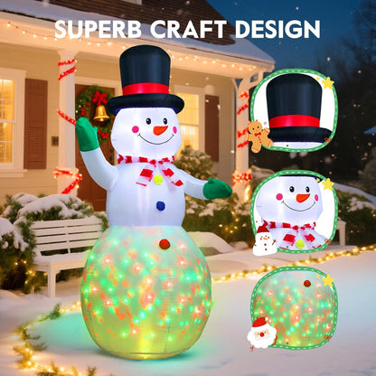 Waving Snowman RGB LED Inflatable